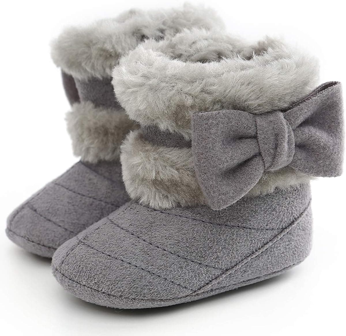 LiveBeauty Baby Boy Girl Winter Snow Boots,Cotton Anti-Skid Sole Bow Warm Infant Toddler Prewalker Booties Crib Shoes for Girls Boys