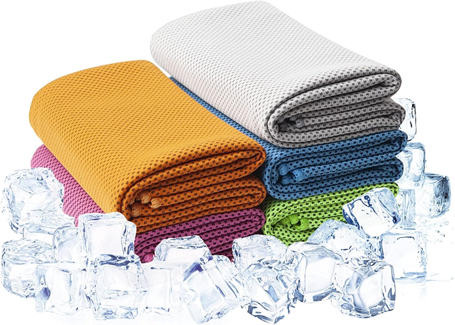 JZMZRJ 5Packs Cooling Towels (40"x 12"), Ice Towel, Yoga Towels, Workout Towel Stay Cool for Yoga, Cool Towel, Workout, Camping, Fitness, Running, Workout & More Activitie…