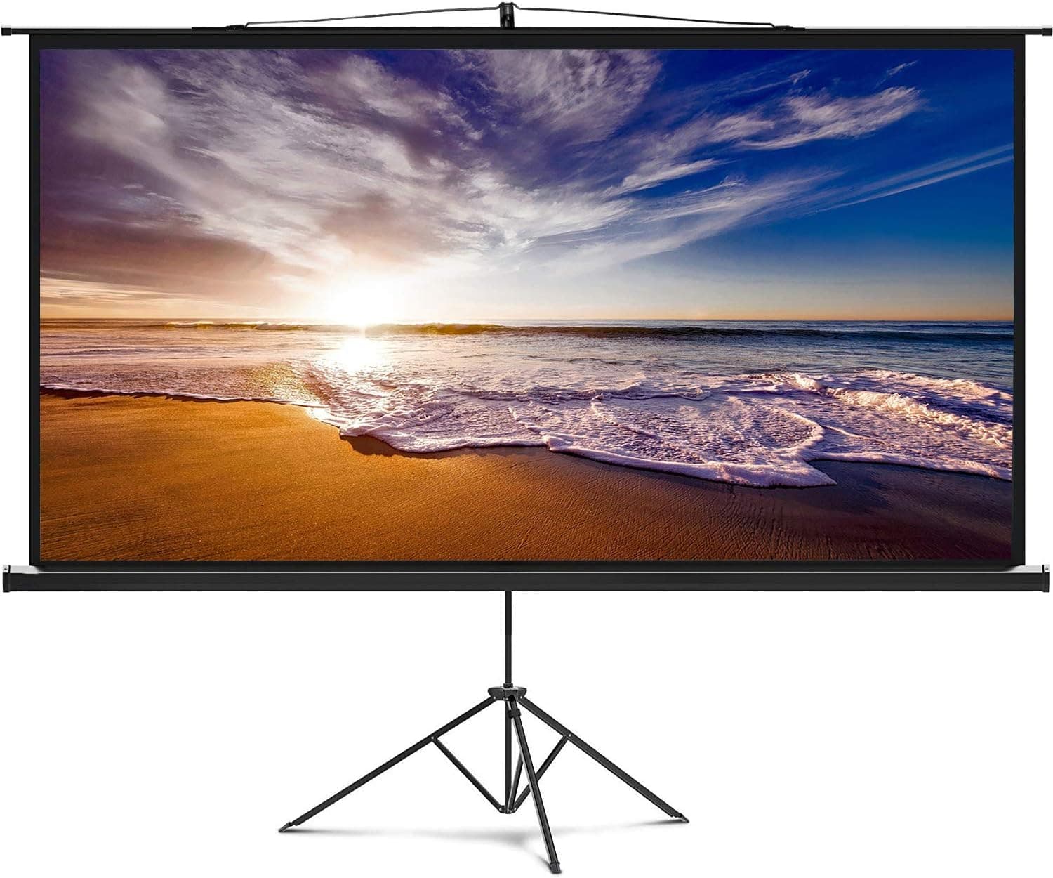 Delux Screens 84" Portable Projector Screen with Stand | 84 inch | Adjustable Tripod and Wall | 16:9 Format | 19.7 lbs Heavy Duty | for Mobile Presentation and Home Entertainment - 4K Ultra HD Ready