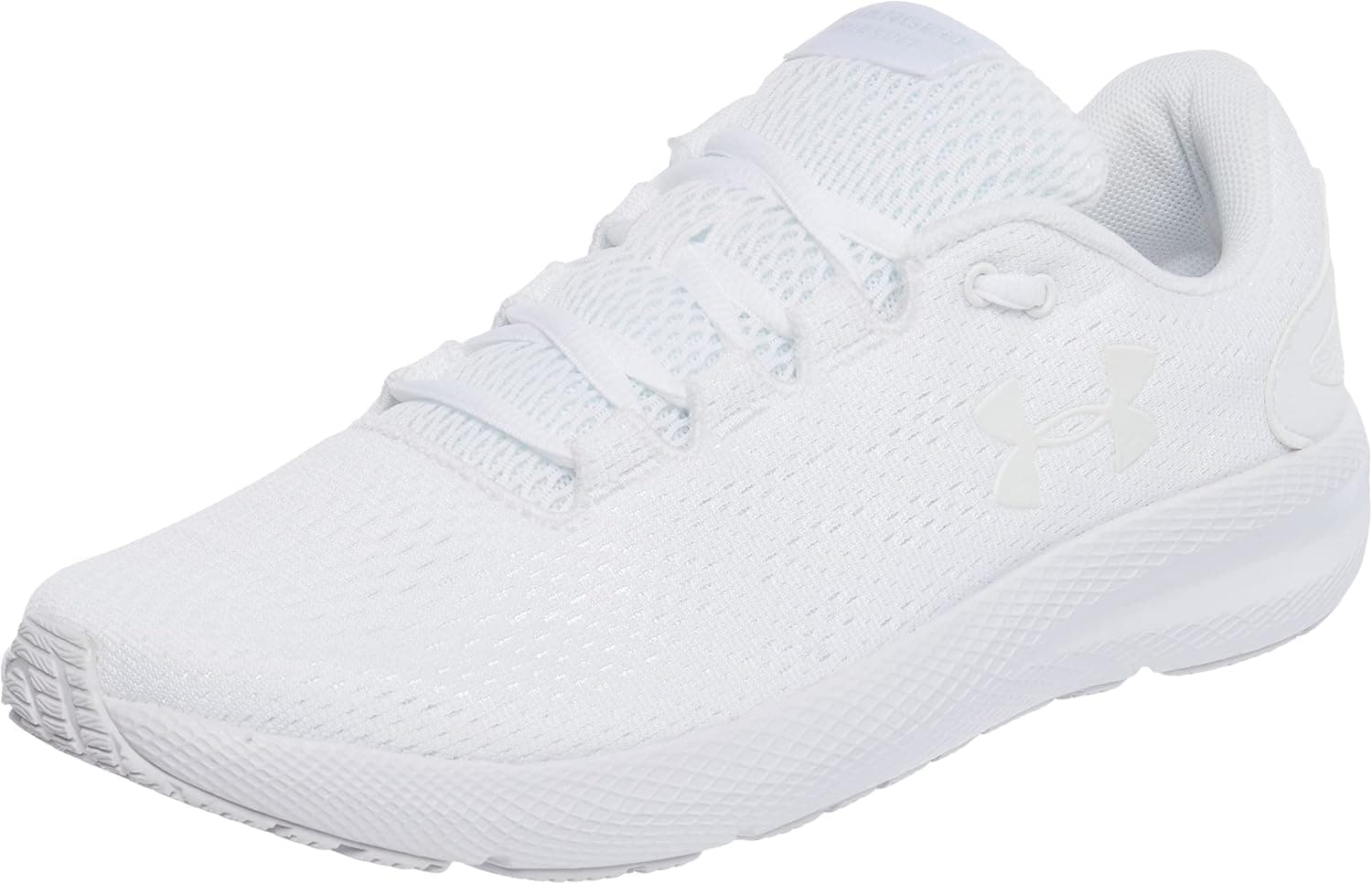 Under Armour Women's Charged Pursuit 2 Running Shoe, White (100)/White, 6.5 M US
