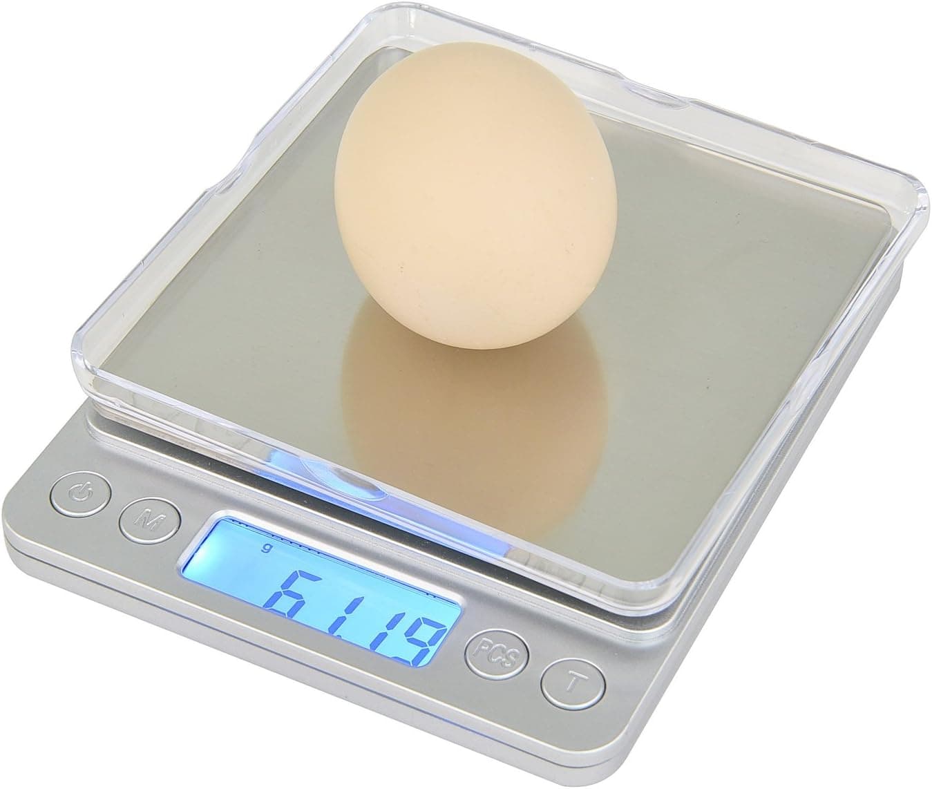Digital Kitchen Scale Pocket Cooking and Baking Multifunction Food Scale , Weight Gram Scale, Silver, Stainless Steel (3000g/0.1g)