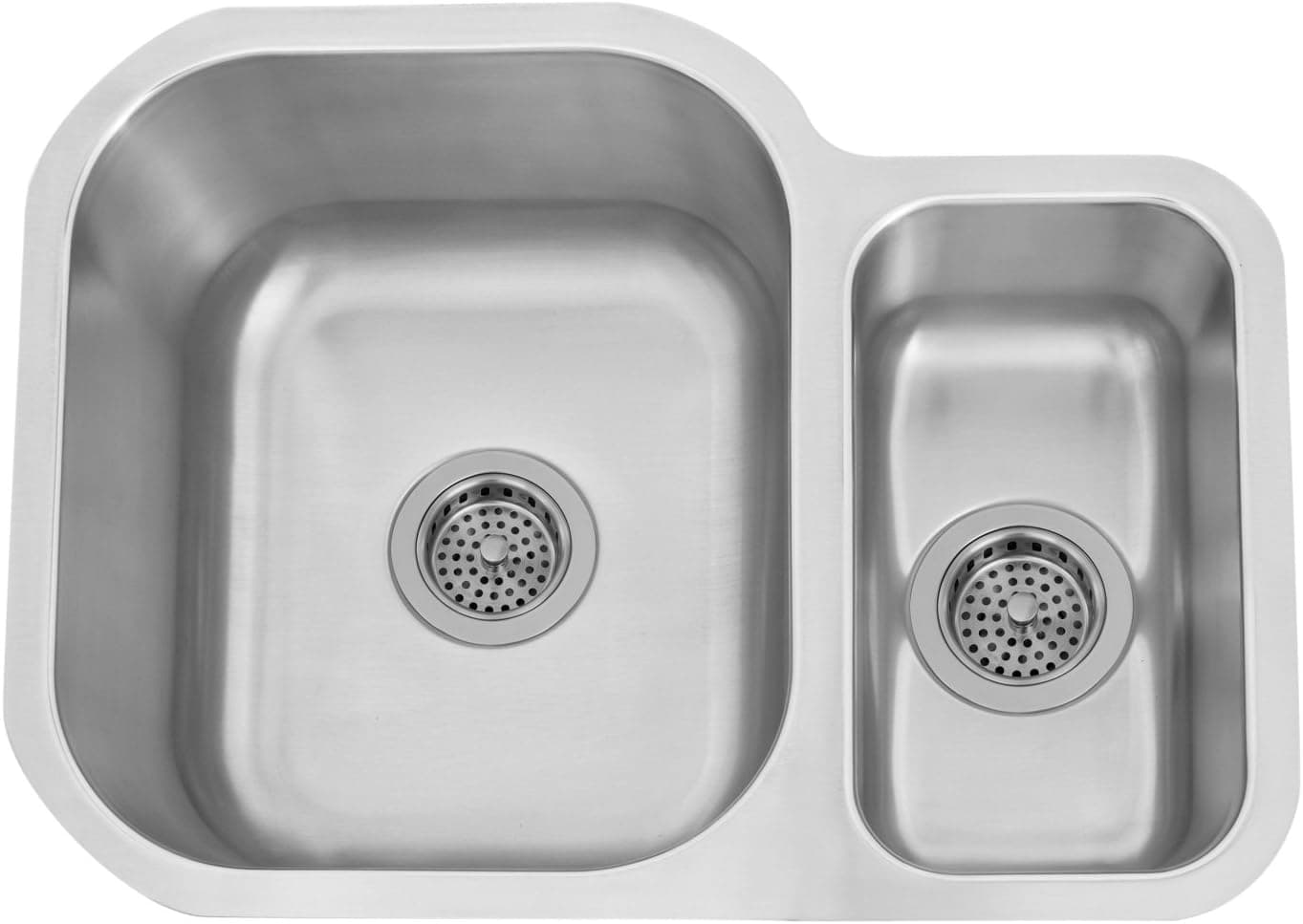 Signature Hardware 918605-24 Infinite 24" 80/20 Double Basin Stainless Steel Undermount Sink