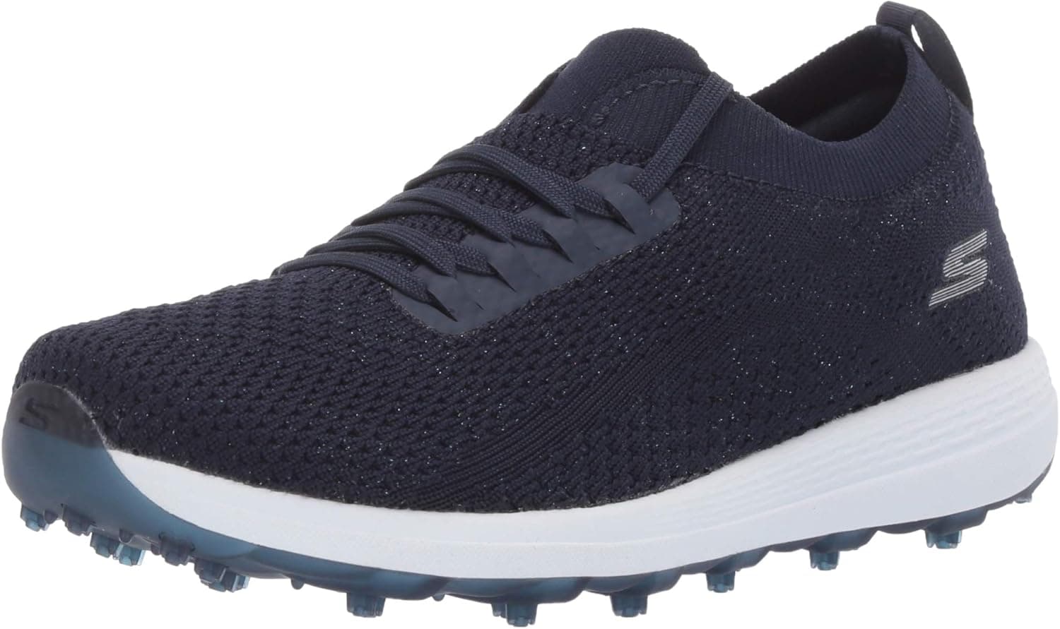 Skechers Women's Max Golf Shoe, Navy/White Knit, 8 M US