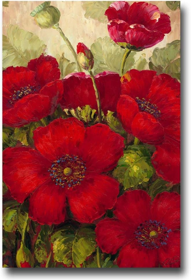 Poppies II by Master's Art, 30x47-Inch Canvas Wall Art