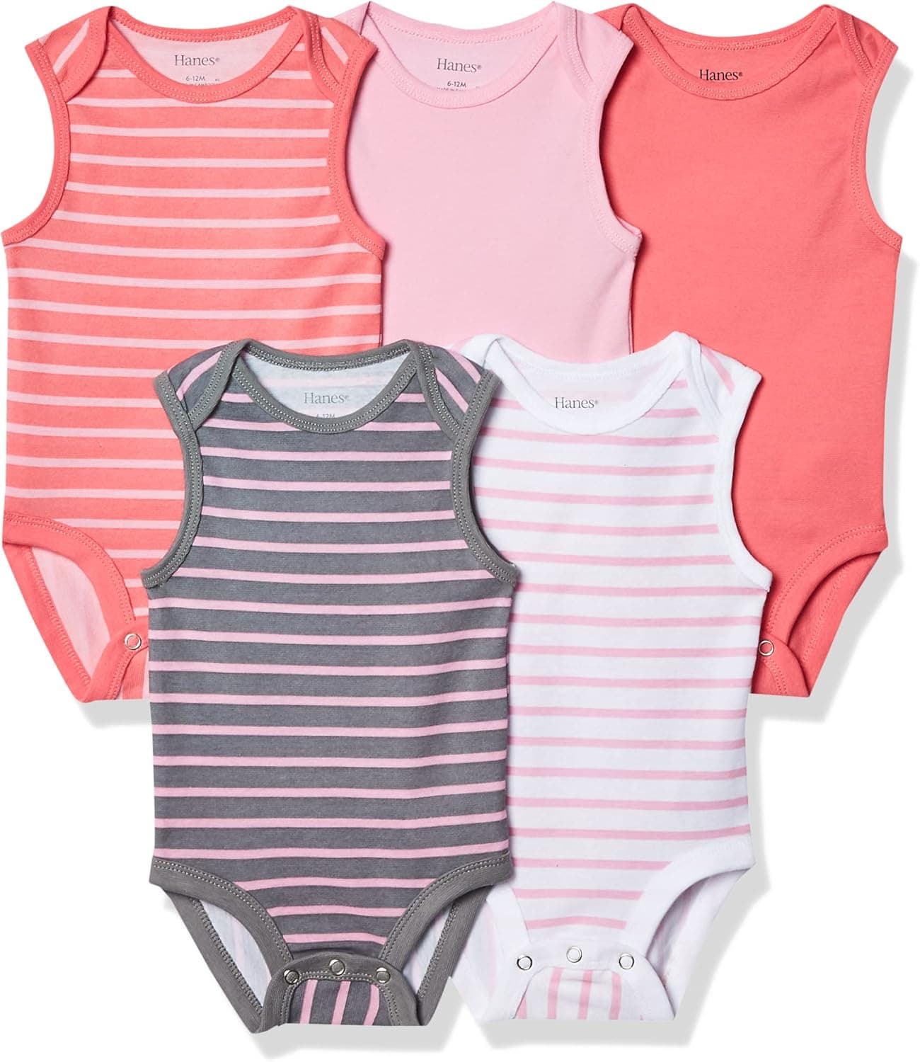 Hanes unisex-baby Bodysuits, Ultimate Flexy Sleeveless for Boys & Girls, 5-pack