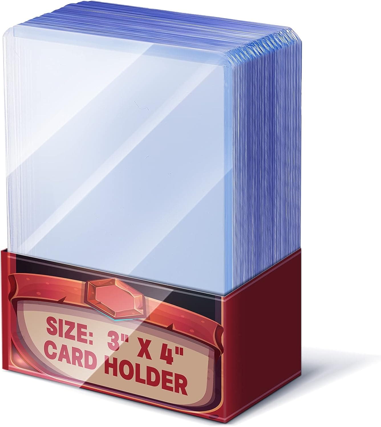 10 Pieces Hard Card Sleeves Trading Card Holder Clear Protective Sleeves Holder for Baseball Card, Sports Cards, Trading Card, Game Card 3 x 4 inch