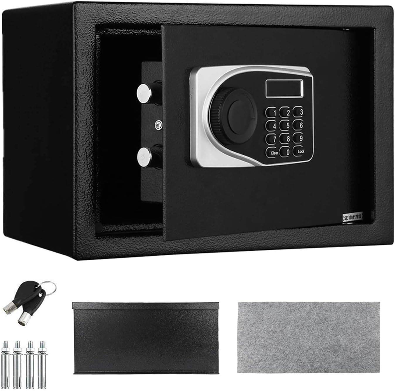 Electronic Security Safe Box, LED Digital Lock Box, 13.7 x 9.8 x 9.8 in Key Combination Code Safe Box Steel Money Box for Home, Office, Hotel