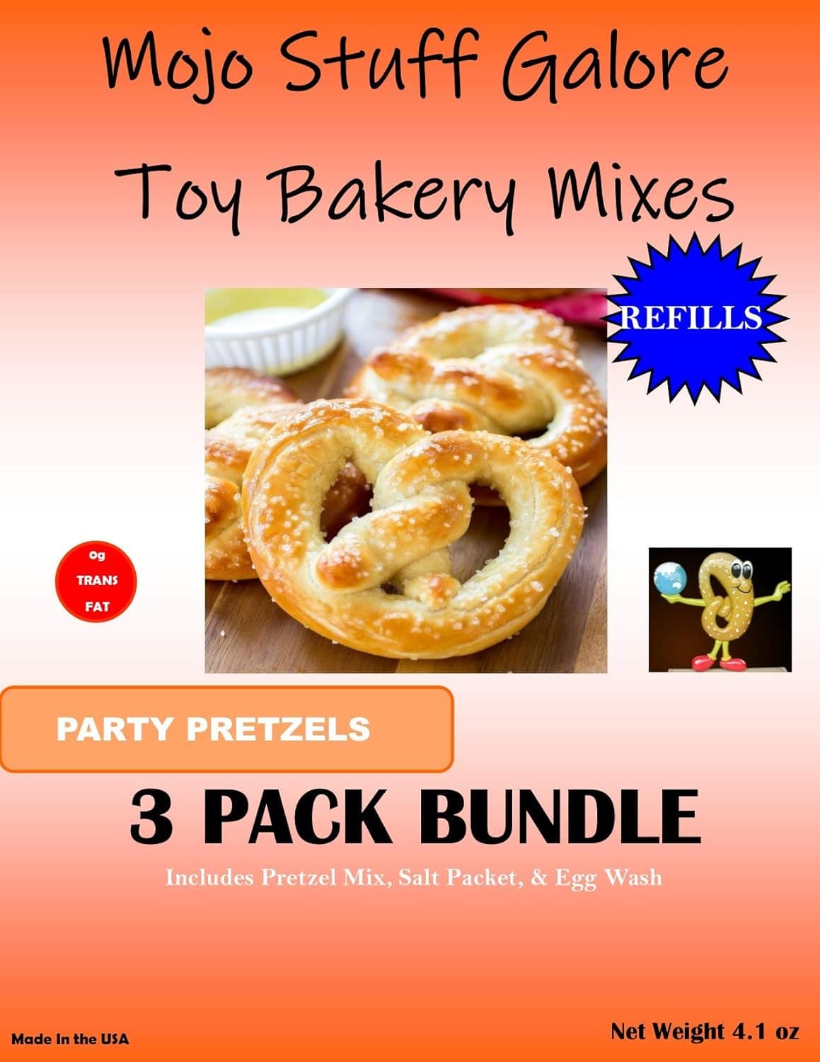 Mojo Stuff Galore Mojo's Children's Easy to Bake Oven Mixes | Play Toy Oven 2 Pack Refill | Pretzel Ultimate EZ Cooking Baking Supplies | Pretzel Pack Net Wt 4.2 oz
