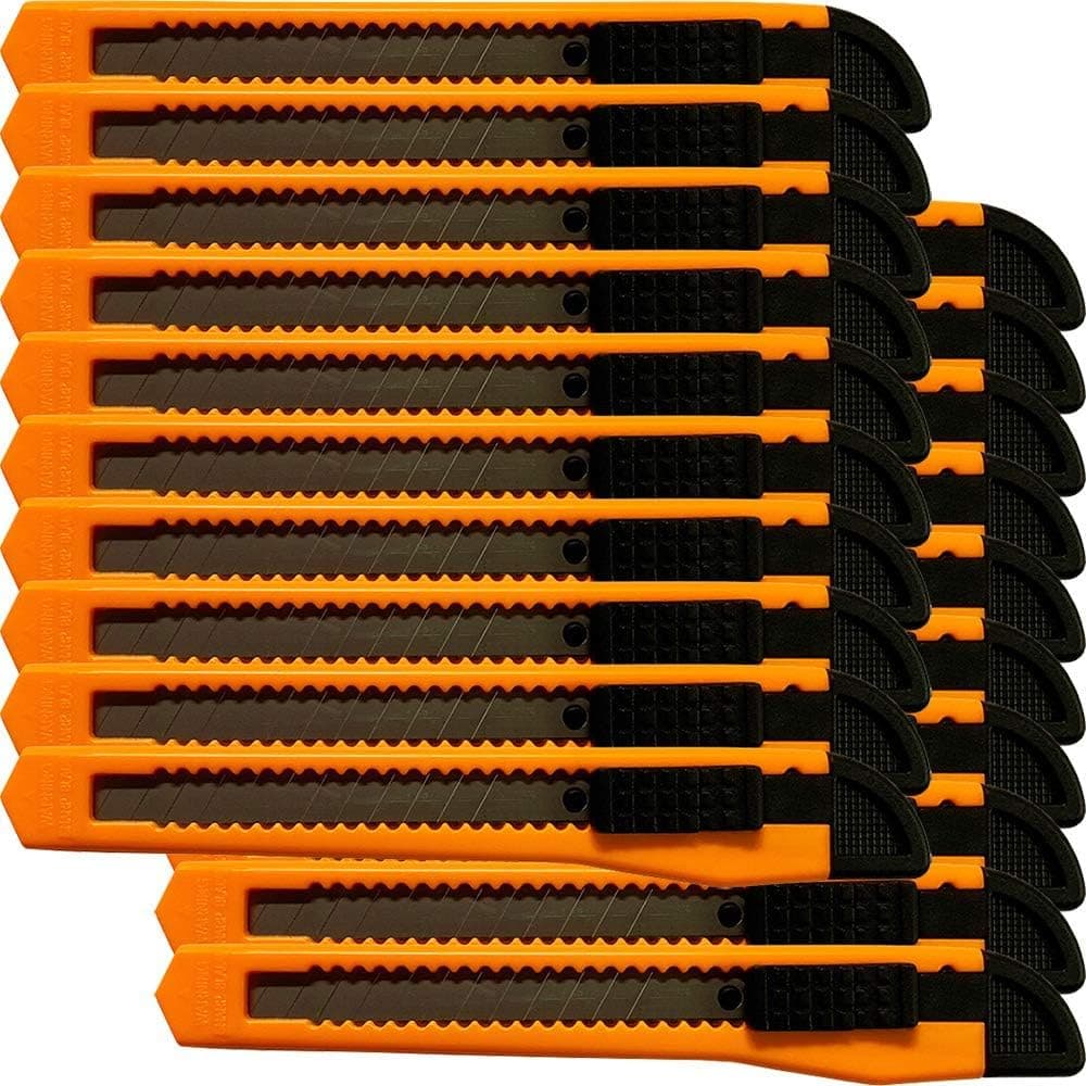 20x Bulk Small Neon Orange Utility Knife Box Cutters Snap Off Blade 9MM Blade