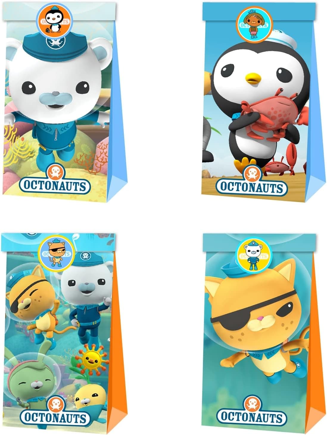 NC 12 Pcs (6pcs x 2 styles) Candy Box, Octonauts Gift Box Party Favors for Kid Party Favors Party Supplies, with 9pcs x2 sheets sealing sticker