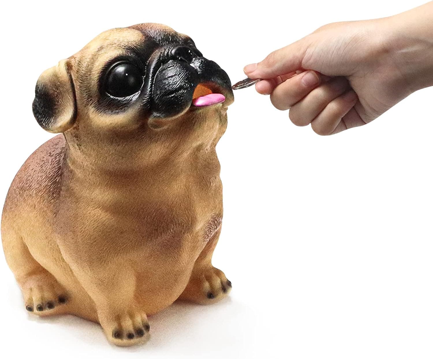 SAYTAY Kids Piggy Bank, Cute Pug Dog Piggy Bank Feeding Shatterproof Coin Money Bank, for Children Gift Or As Home Decoration (Bago)