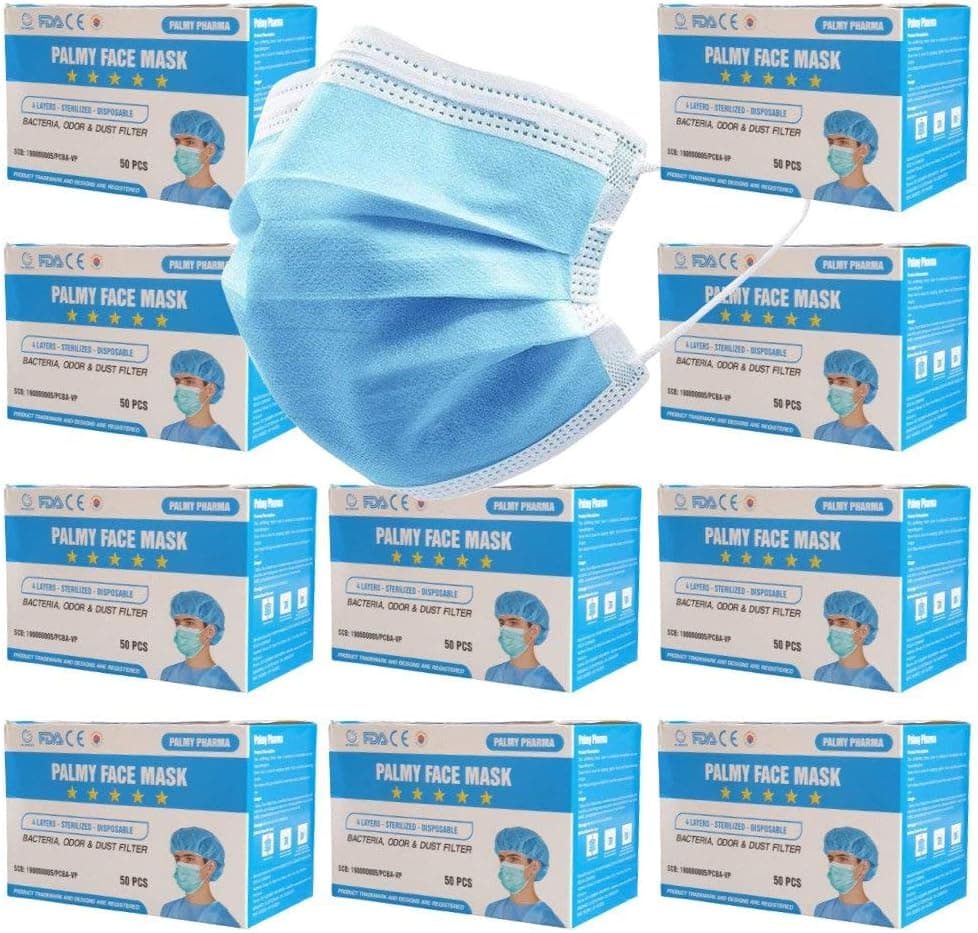 Disposable Face Shields- Pack of 50/200/500 (500PC, Blue)