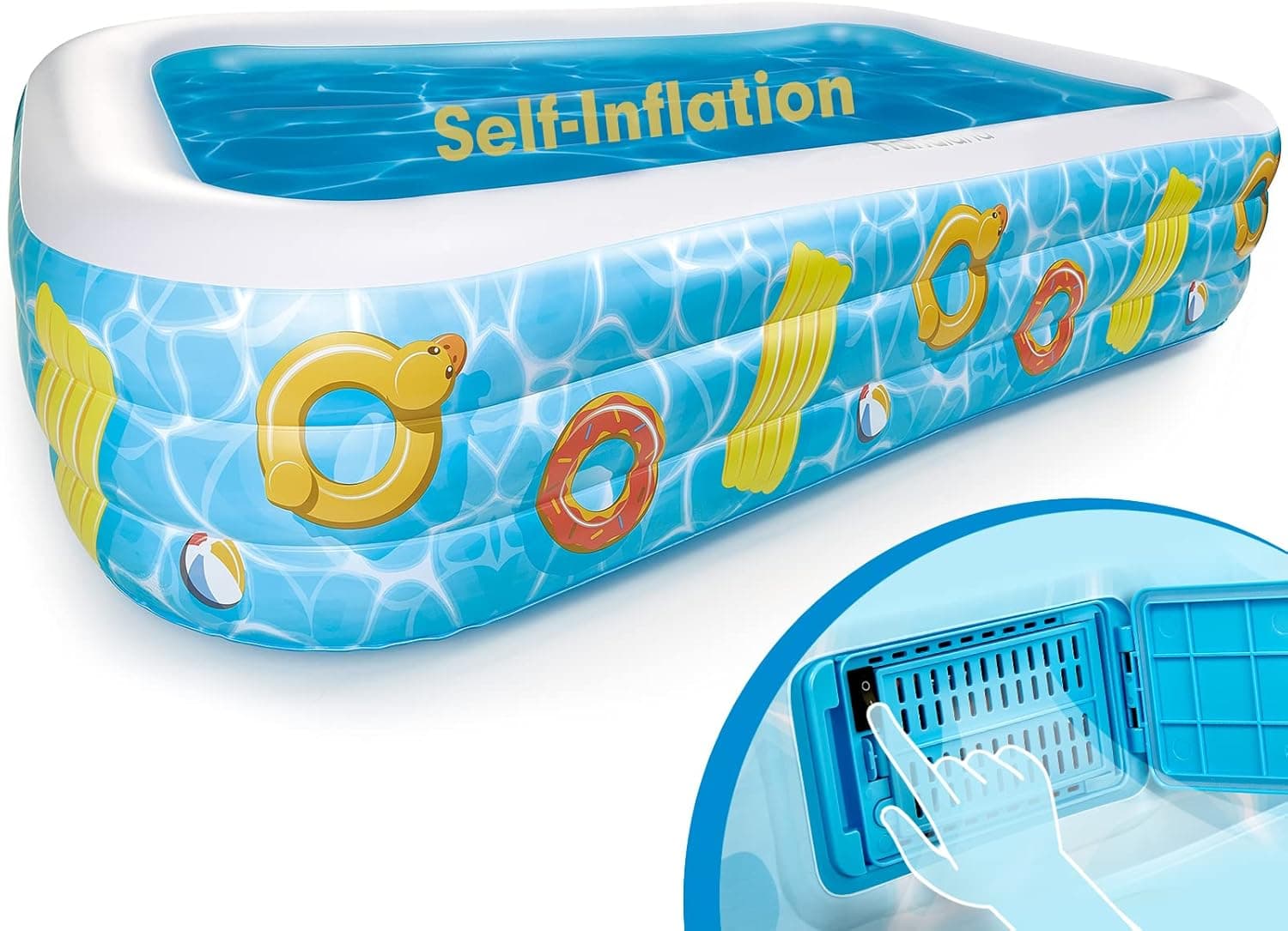 Inflatable Above Pool for Adults Kids - Kiddie Pool 120" x 72" x 22" Inflatable Above Ground Swimming Pool Thickened Family Inflatable Pool Above Ground Swimming Blow Up Pool for Ages 3+