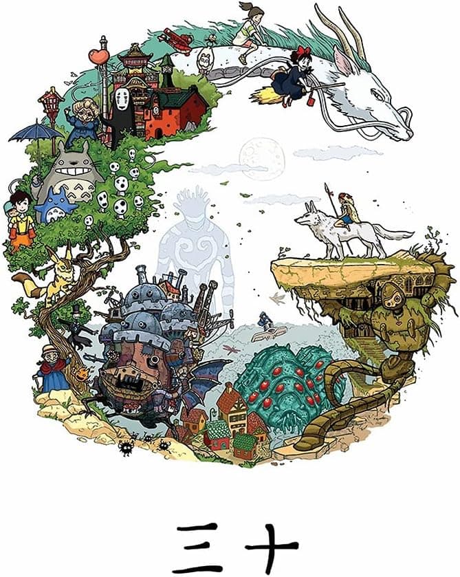 Japan Anime Studio Ghibli Tribute Poster New Gift No Frame (24 X 36)