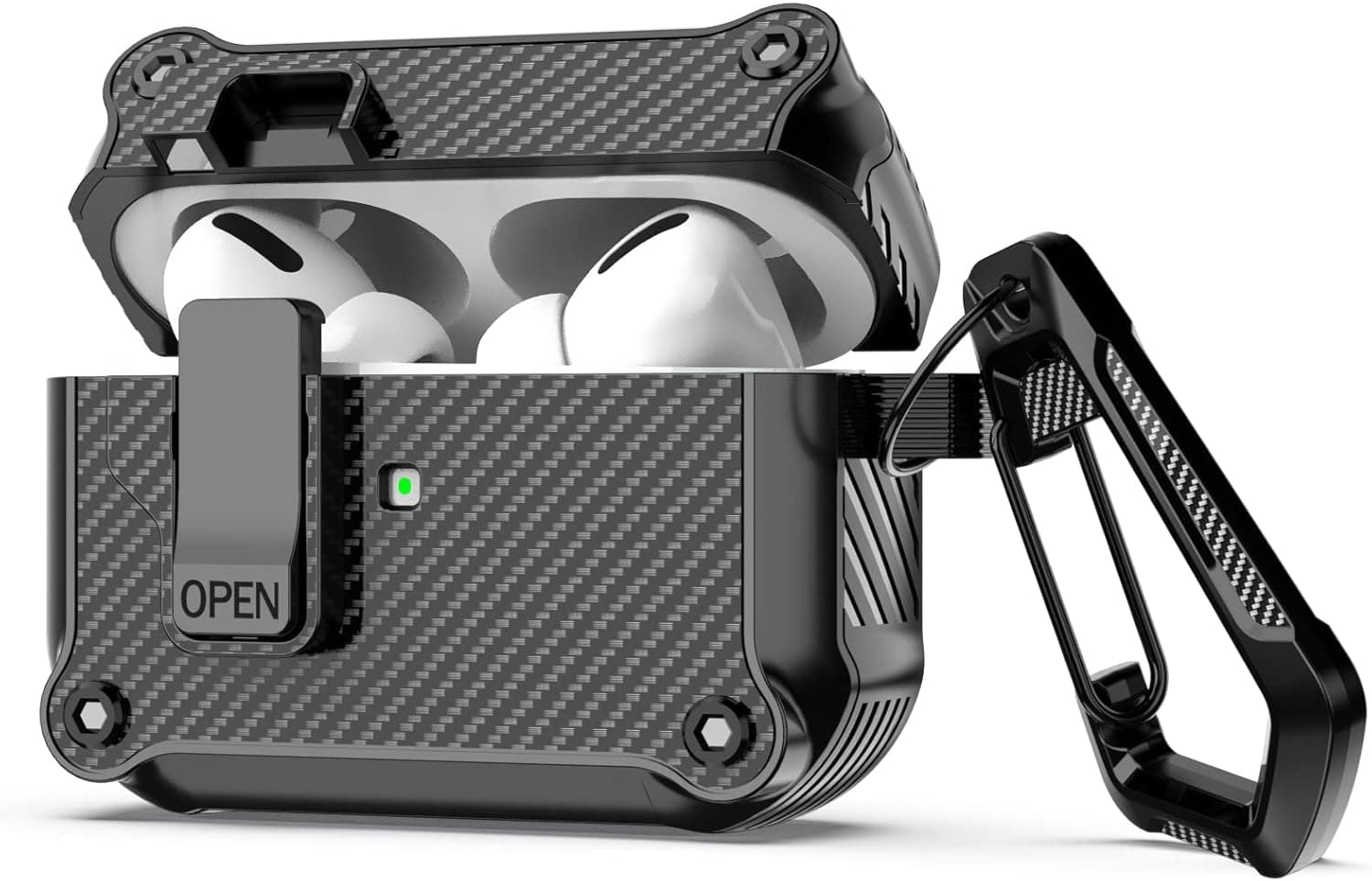 Lopnord for AirPods Pro 2nd Generation Case 2022/1st Generation Case 2019, Compatible with AirPod Pro 2 Case with Magnetic Lock, Shockproof Protective Cover with Keychain Men Women[Front LED Visible]