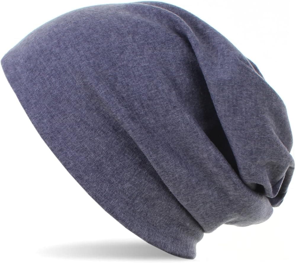 Distressed Unisex Solid Long Beanie Slouch Cotton