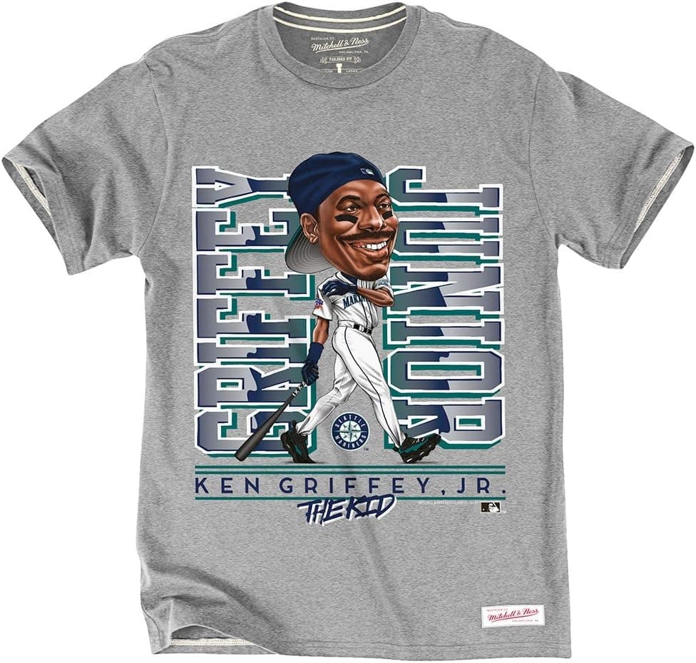 Mitchell & Ness Ken Griffey Jr. Seattle Mariners MLB Caricature Men's T-Shirt