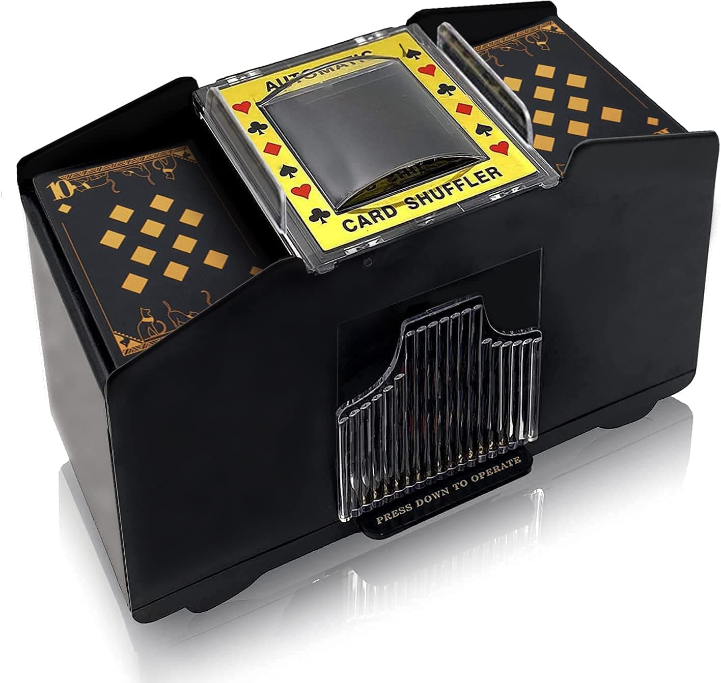 Nileole Automatic Card Shuffler, Battery-Operated Electric Shuffler, Casino Card Game Table Accessories for Travel, UNO, Phase 10, Skip-Bo, Texas Hold'em