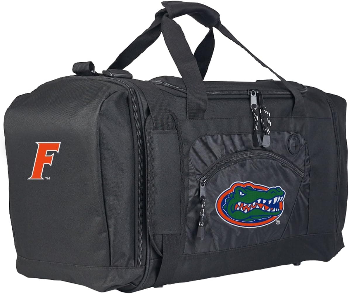 Officially Licensed NCAA "Roadblock" Duffel Bag, 20" x 11.5" x 13", Black