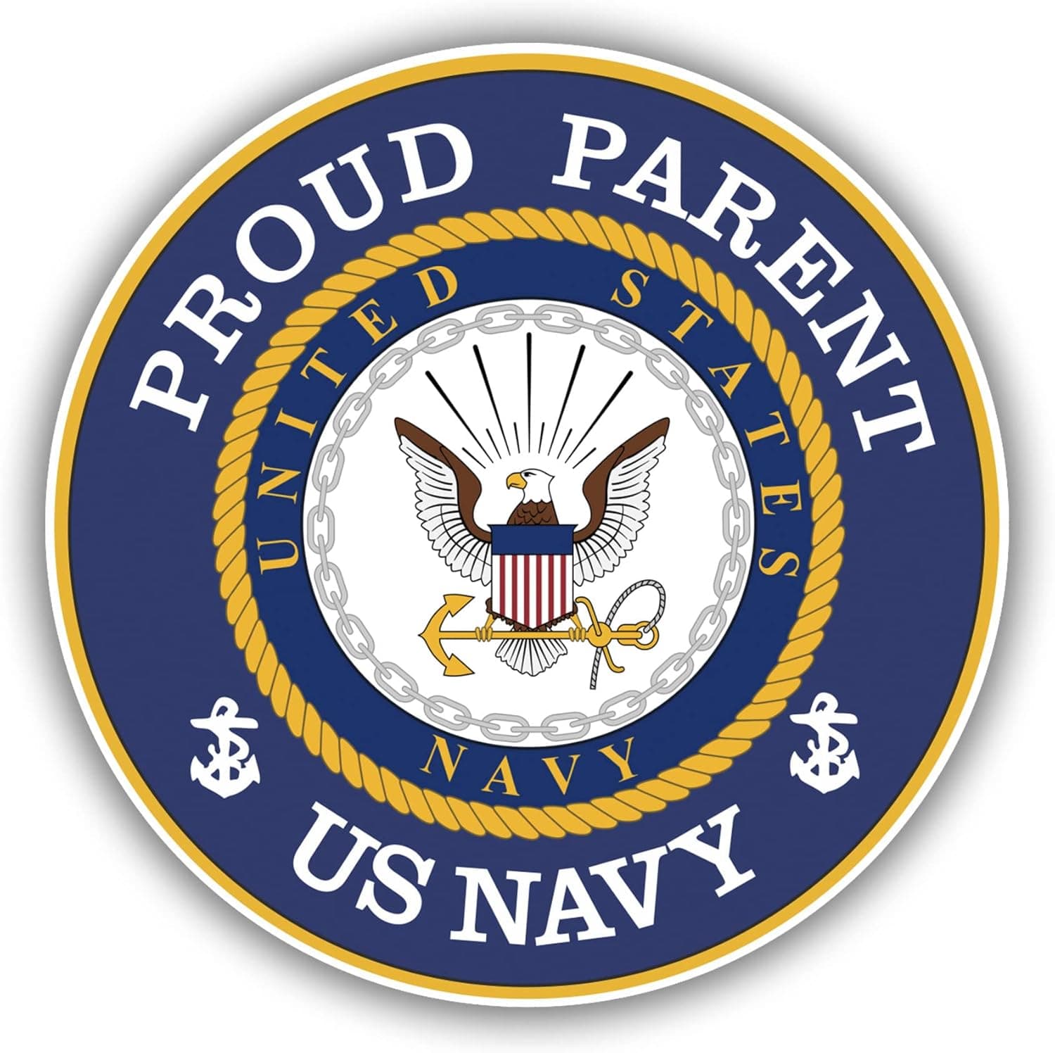Sticker Proud Parent US Navy Decal United States Army Military for Car Truck Window Laptop Bumper US Flag 4 in