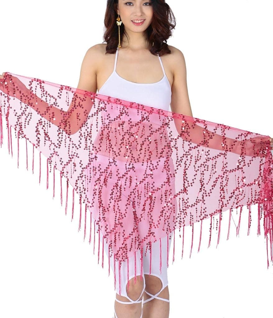 ZLTdream Belly Dance Sequin Triangle Hip Scarf