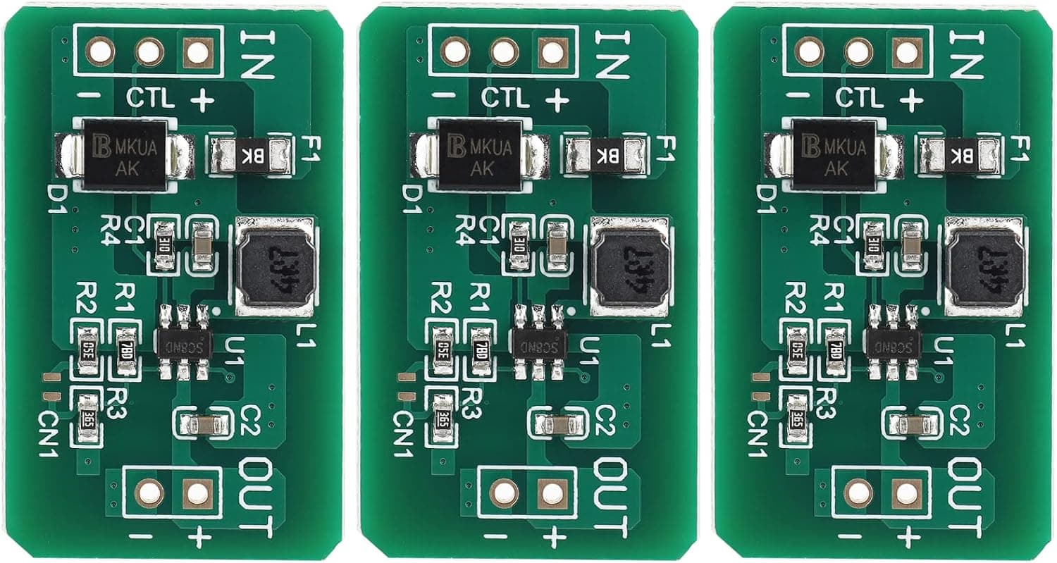 QEBIDUM DC DC Boost Converter,0.9V-3V to 3.3V, 0.9V-4.5V to 5V Synchronous Switching Regulator Mini DIY Adjustable Ultra Low Voltage Step Up Booster Converter Board Module for Arduino (3 Packs)