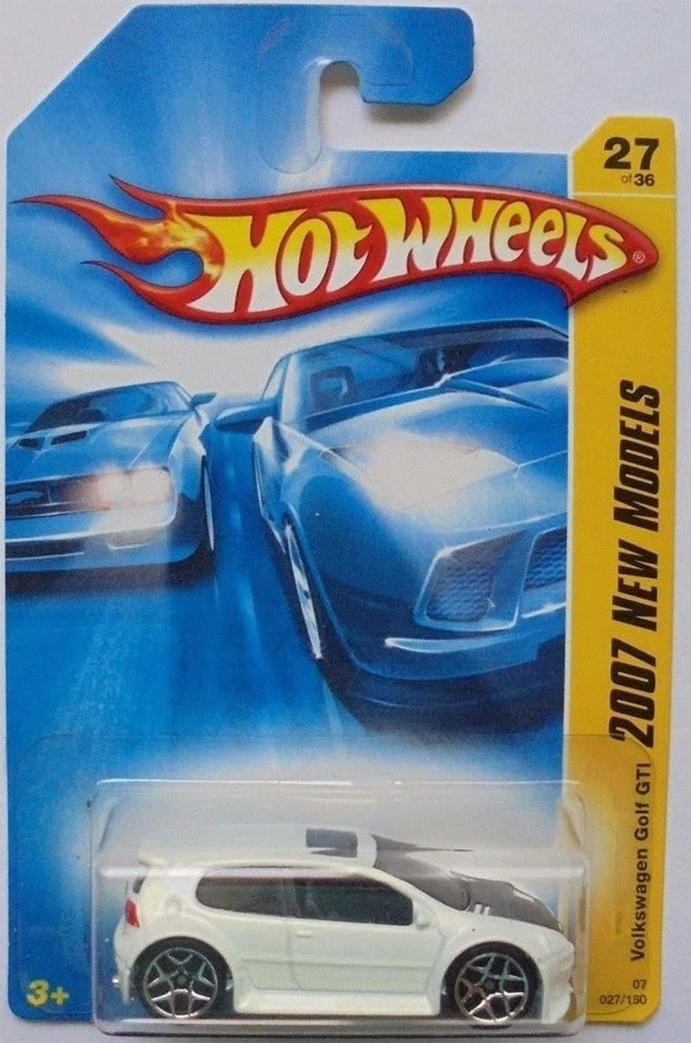 Hot Wheels Vw Golf GTI White 5y Wheels #27 1/64 2007