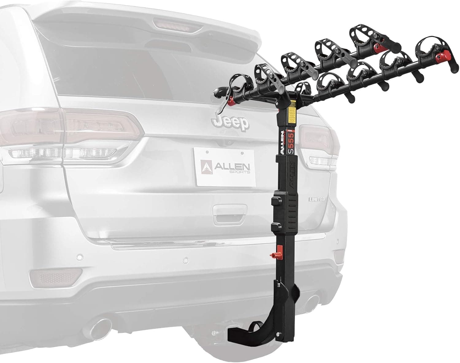 Allen Sports Premier Hitch Mounted 5-Bike Carrier, Model S555 , Black