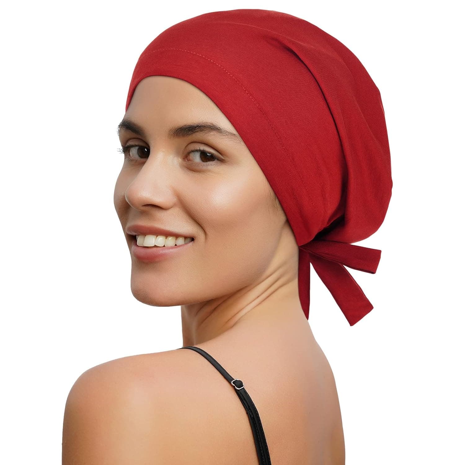 Satin Bonnet Silk Bonnet Sleep Cap Satin Lined Slouchy Beanie Night Sleeping Hat - Stretchy Tie Band for Curly Natural Hair