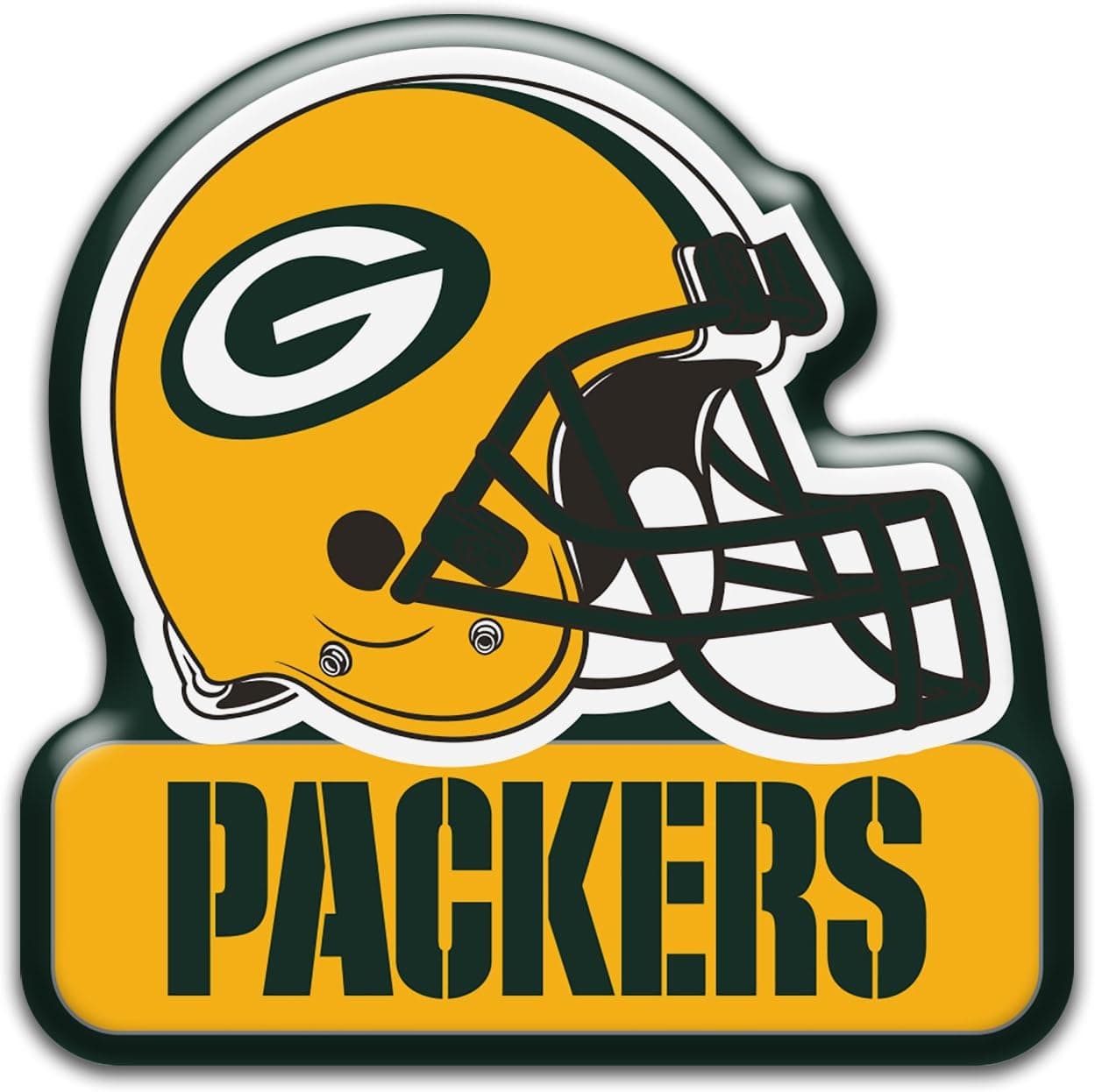 Aminco NFL Green Bay Packers 3"" Heavy Duty Helmet Magnet, Yellow, 4.5 (NFL-MG-1067-19)