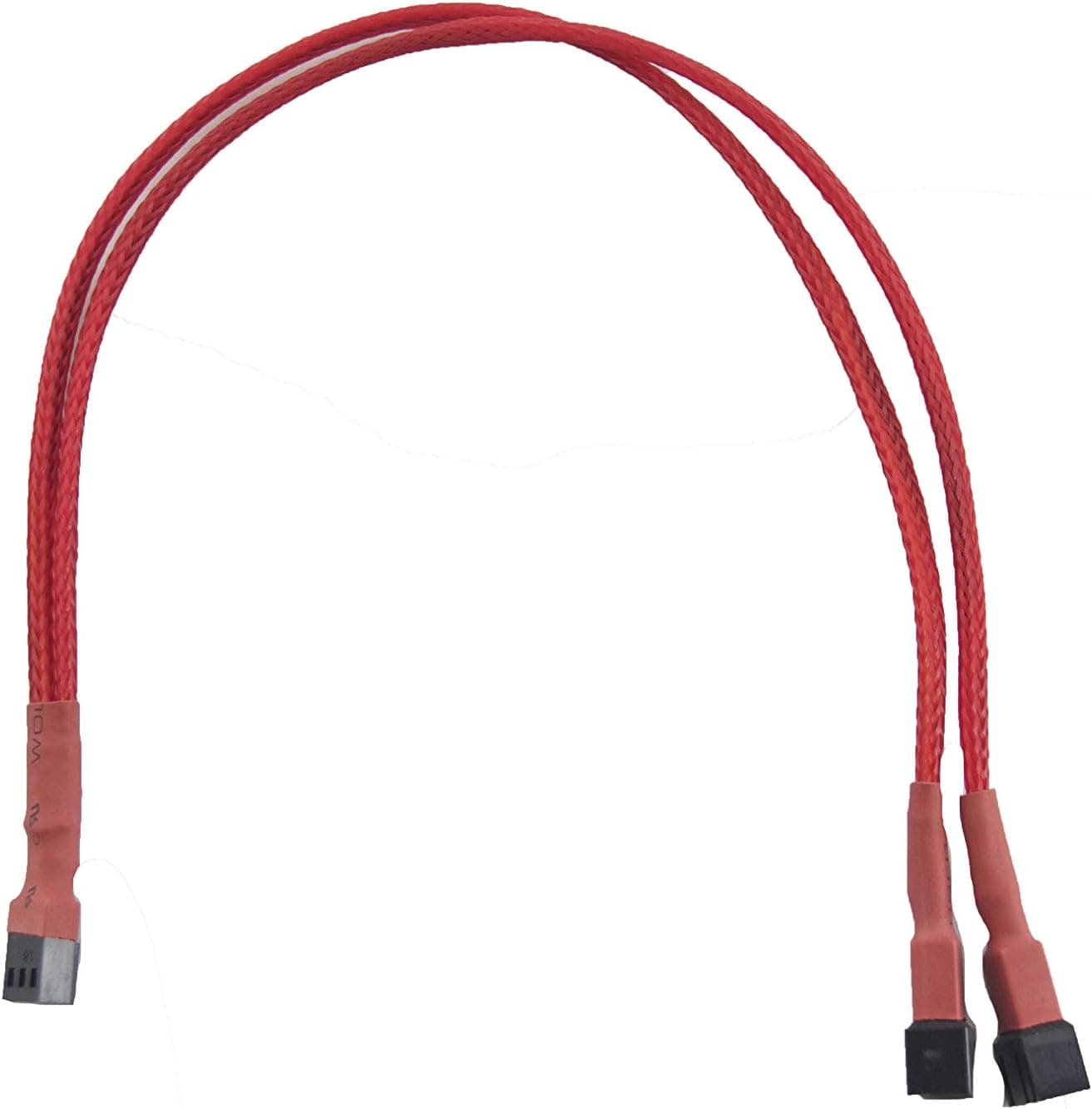 3-Pin Fan Cable Y Splitter Extension 12" - Red