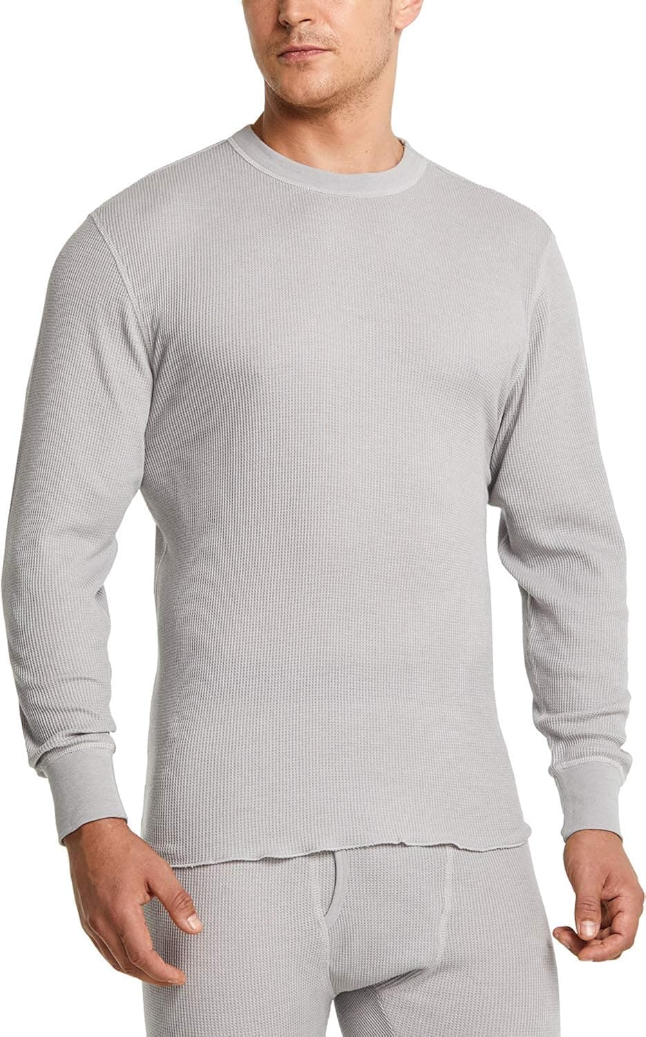 CQR 1 or 2 Pack Men's Long Sleeve Thermal Underwear Tops, Midweight Waffle Crewneck Shirt, Winter Cold Weather Thermal Shirts