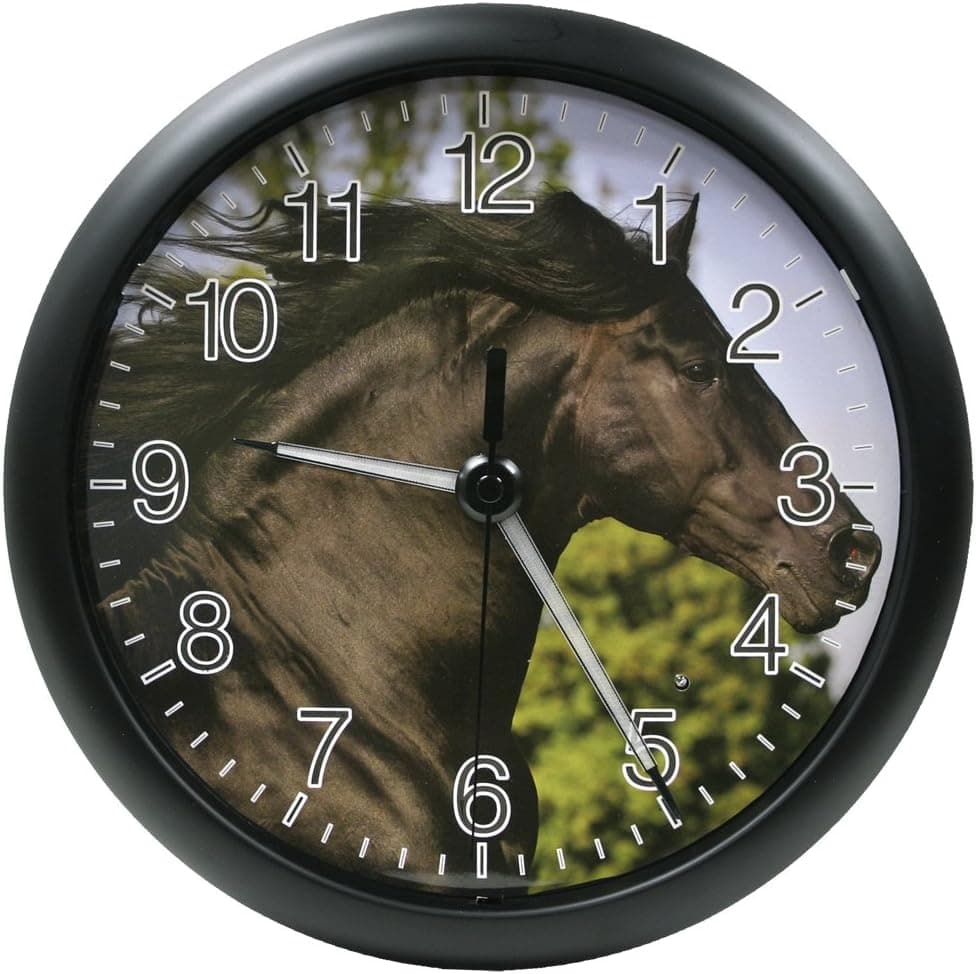 La Crosse Technology 403-310C 10 Inch Lighted Hands Clock - Horse Design