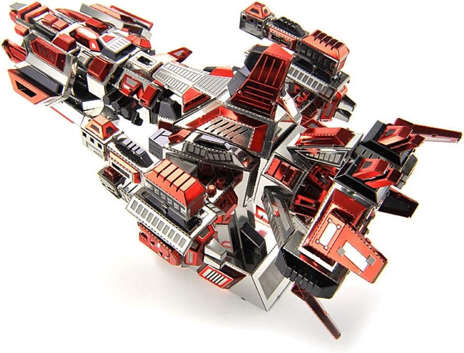 Microworld Flaming Spaceship 3D Metal Puzzle DIY Assemble Model Kits Laser Cut Jigsaw Building Toy D031