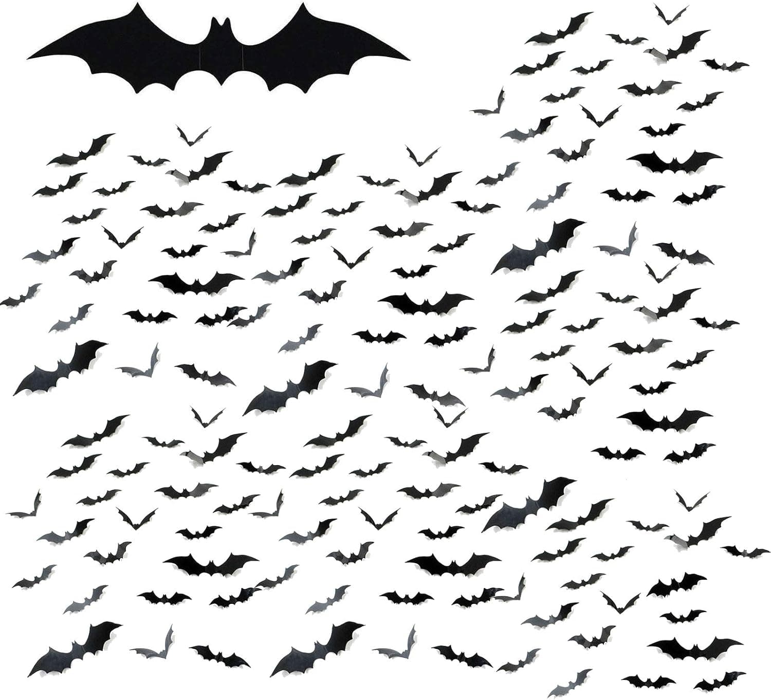 Halloween 3D Bats Decoration, Party Supplies Scary Bat Sticker for Home Decoration DIY Window Decal Bathroom Indoor