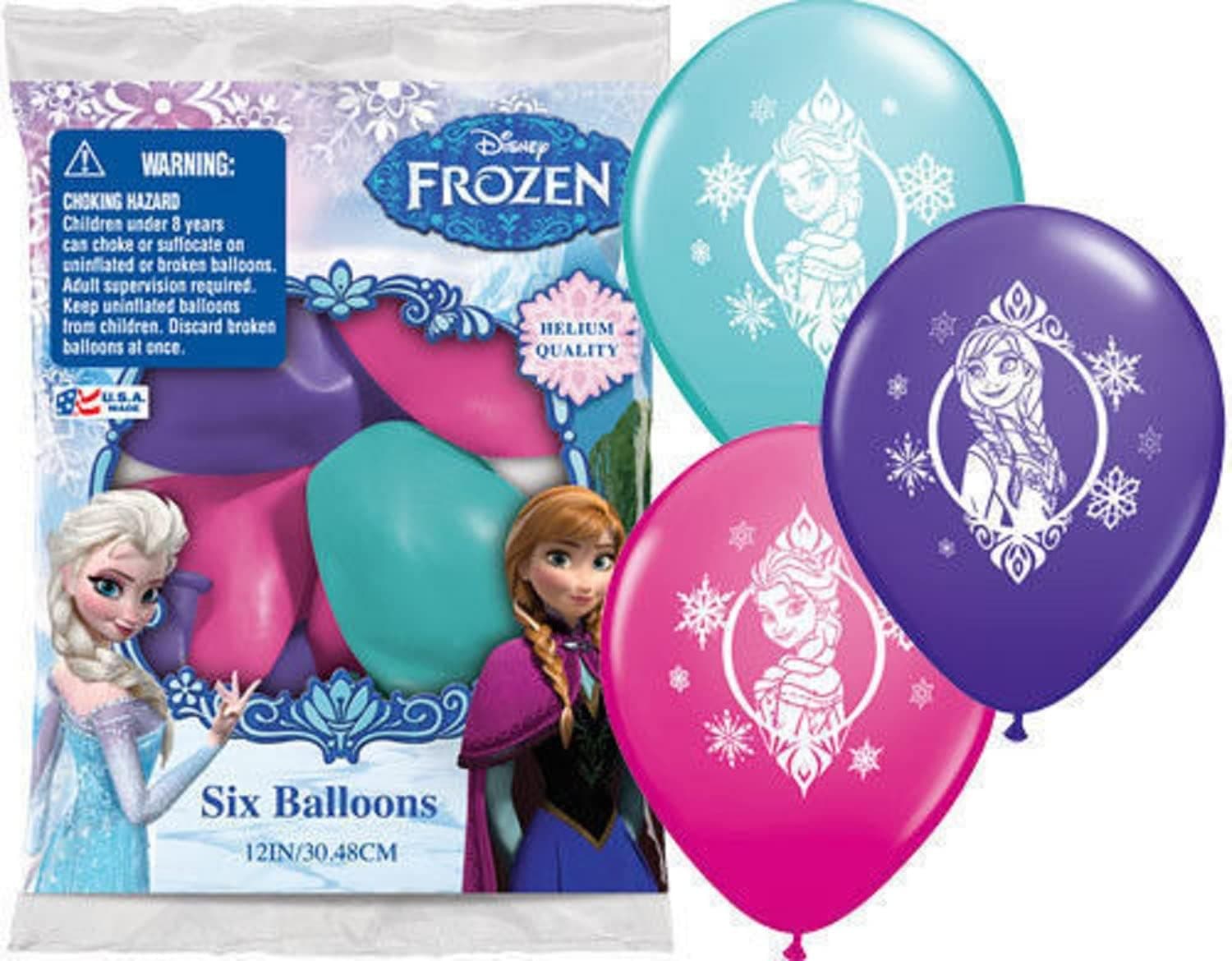 Frozen 12 Inch Happy Birthday Latex Balloons 6 Count