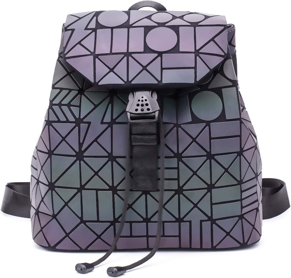 Geometric Backpacks Luminous Purse and Handbag Holographic Reflective Bags Iridescent Crossbody Purses Wallet NO.7