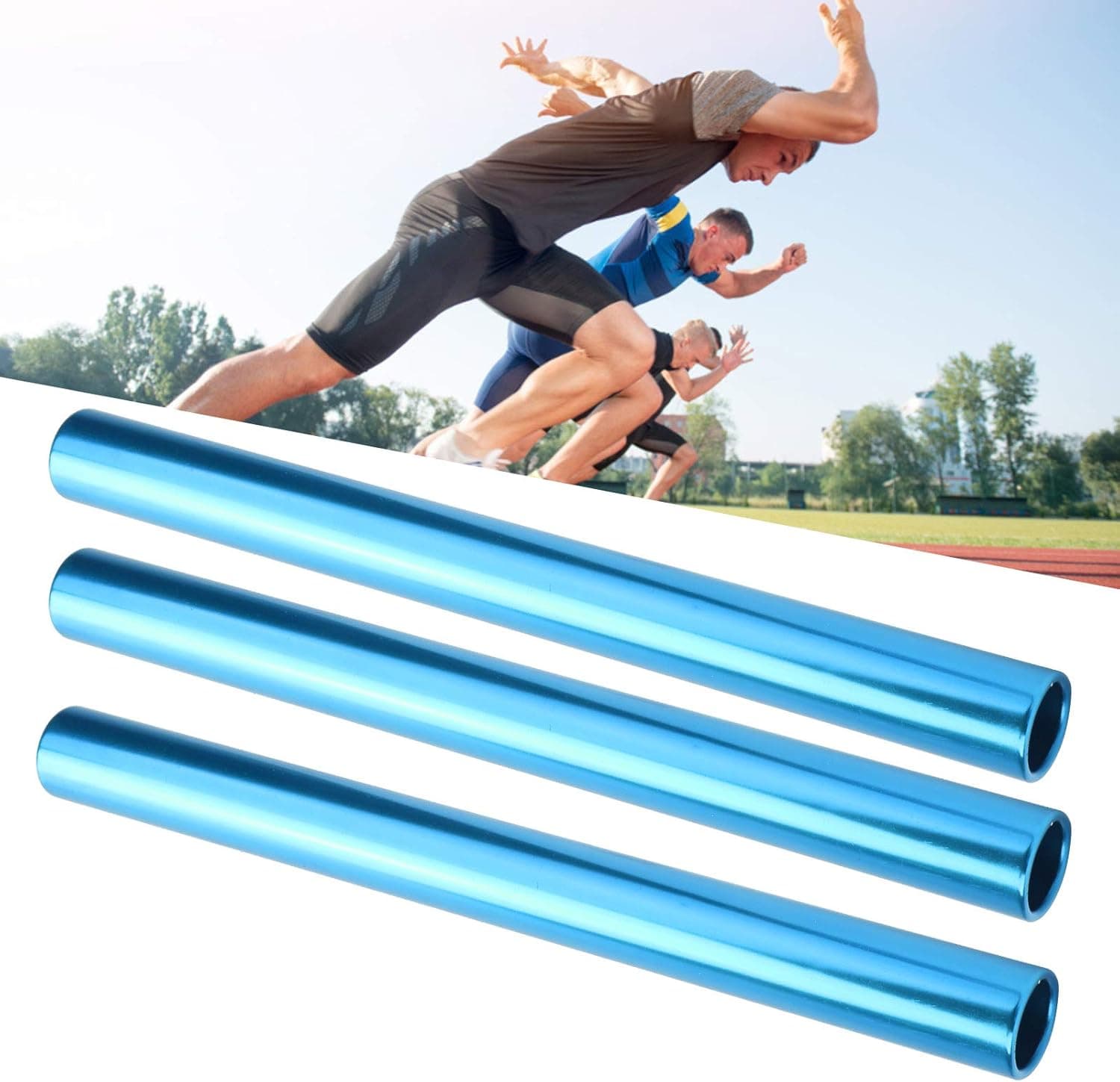 Keenso Relay Race Baton, 3 Pcs Aluminum Alloy Track and Field Relay Baton Sports Relay Race Baton Track and Field Sprint Match Batons
