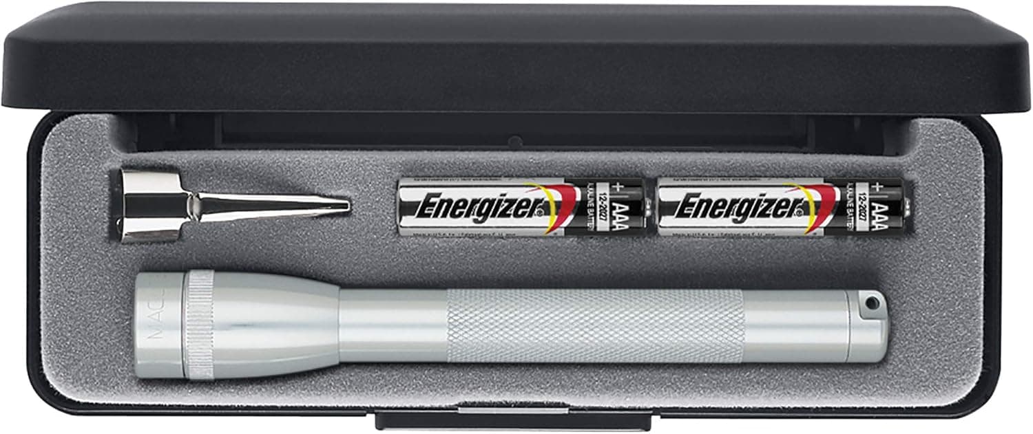 Maglite Mini Incandescent 2-Cell AAA Flashlight in Presentation Box, Silver