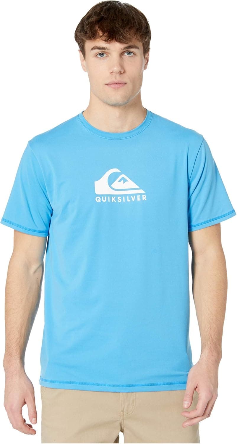 Quiksilver Men's Solid Streak Short Sleeve Rashuguard UPF 50 Sun Protection Surf Shirt