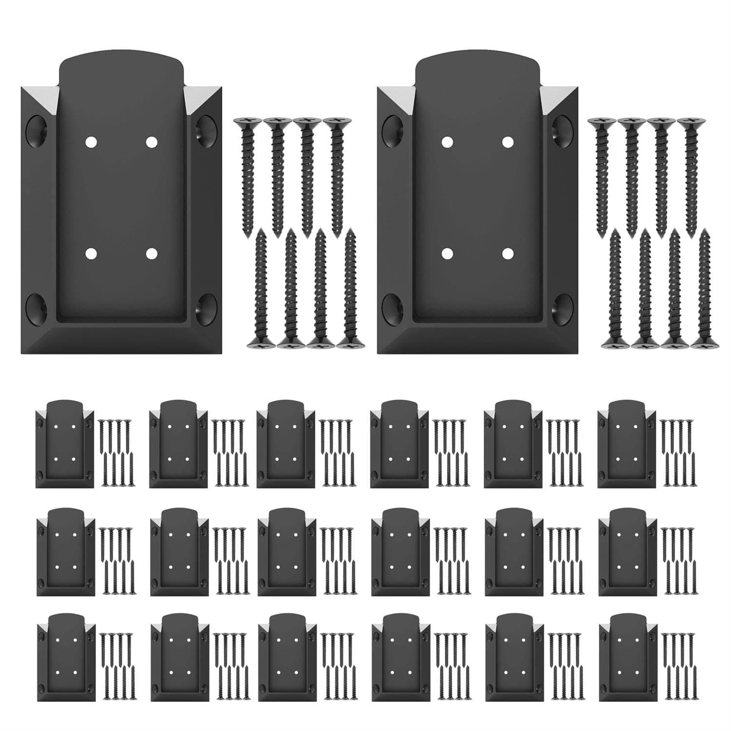 KASTFORCE 20pcs Deck Railing Connectors with 160pcs Rust-Free Screws for 2x4 (1.5“x3.5“) Railing Wood Post, Deck Railing Brackets Connectors, Available for different railing angles, KF4013