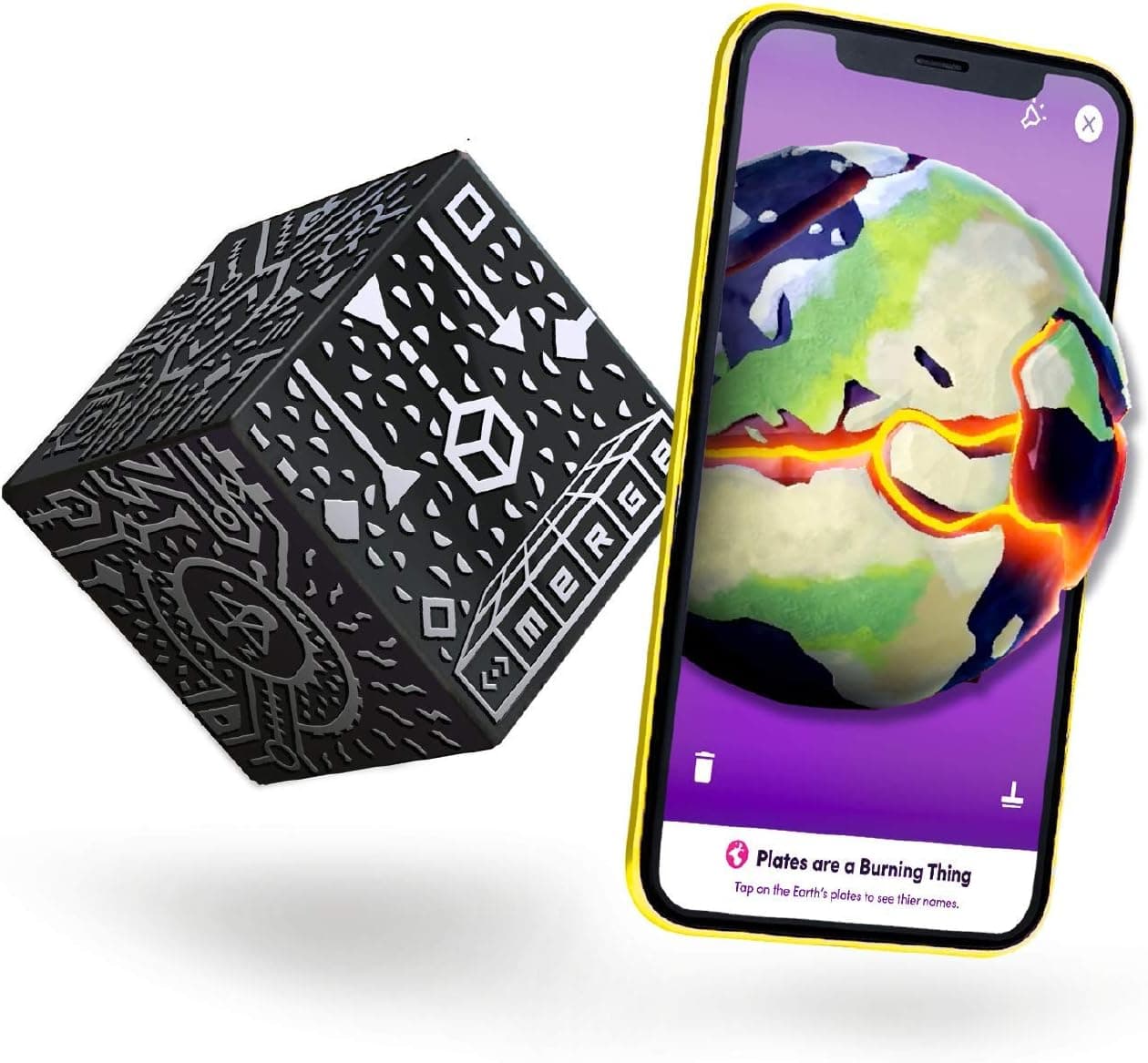 Merge Cube - Augmented & Virtual Reality Science & STEM Toy - Educational Tool - Hands-on Digital Teaching Aids - Science Simulations - Home School, Remote & in Classroom Learning - iOS & Android