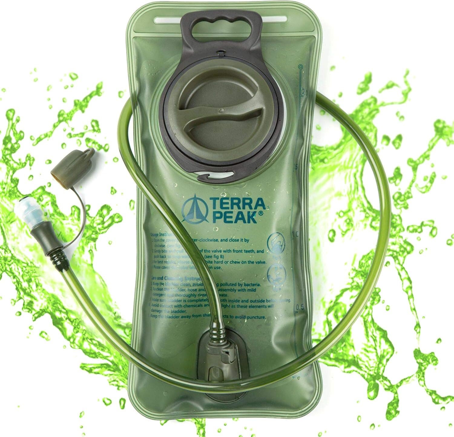 TERRA PEAK Hydration Bladder 2 Liter Leak Proof Water Reservoir