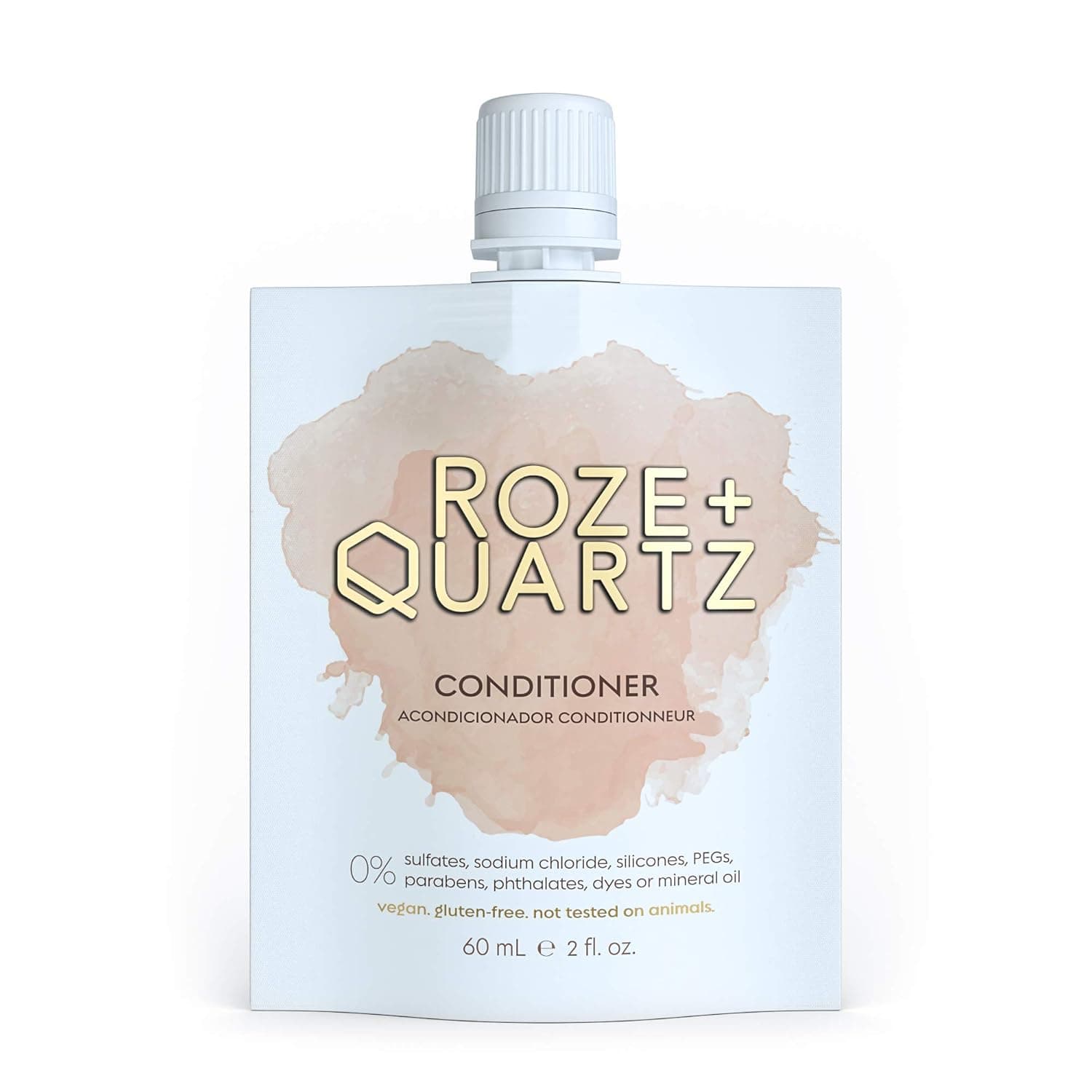 Roze + Quartz Hair Conditioner For Damaged Dry Hair-Paraben, Silicone & Sulfate Free Conditioner Hair Repair Treatment For Damaged Hair-Vegan Conditioner For Colored Hair & All Chemically Treated Hair- 2 Fl Oz / 60 mL