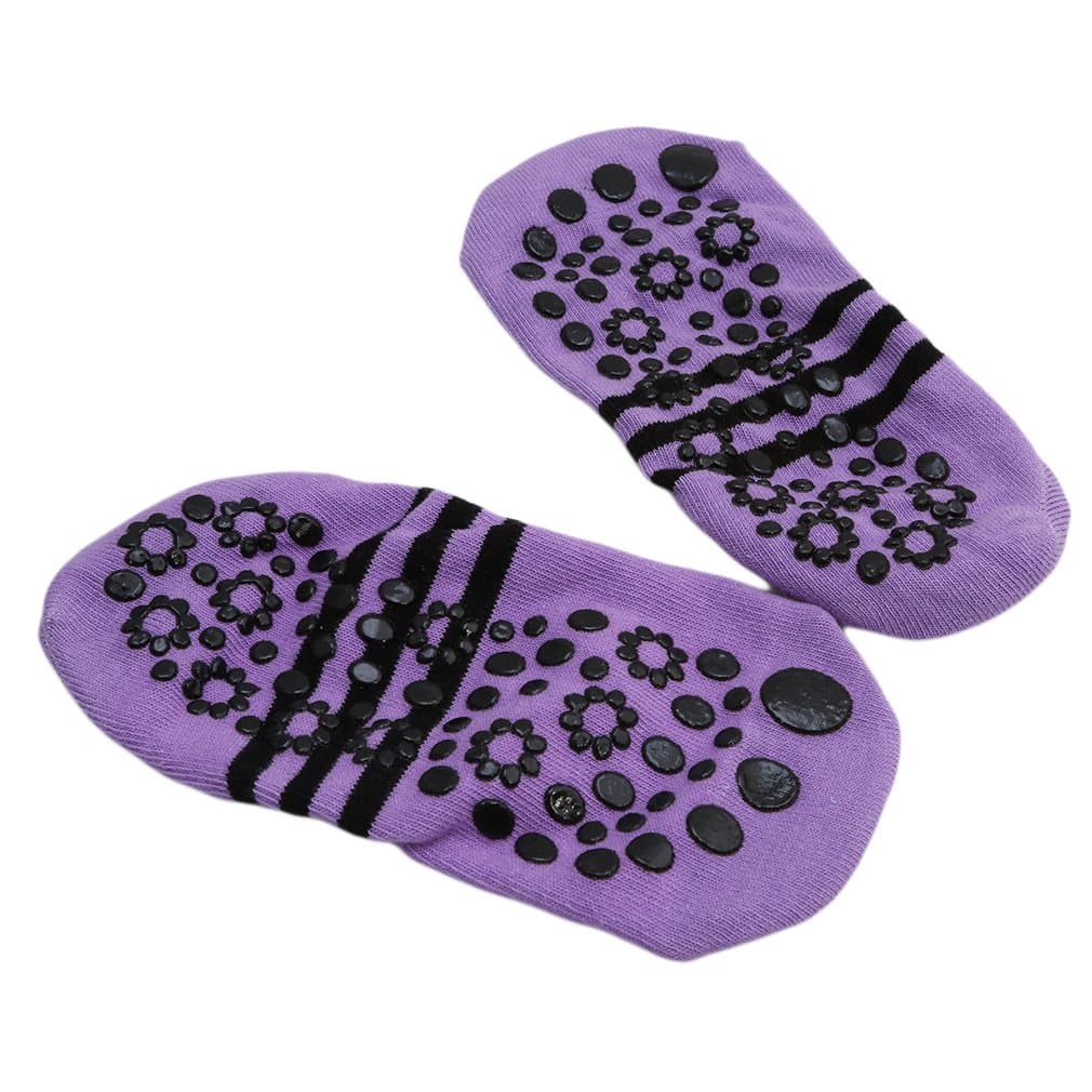 GUAngqi Grippy Non Slip Skid Women Yoga Socks Pilates Yoga Non Slip Grip Cotton Ballet Dance Sport Massage Ankle Socks for Women,Purple