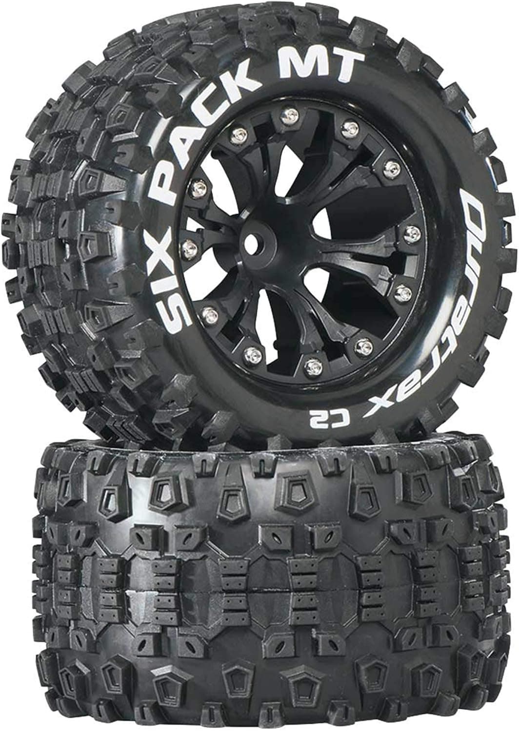 Duratrax Six-Pack MT 2.8" 2 Wheel Drive Mounted 1/2" Offset Tires Black 2 DTXC3522