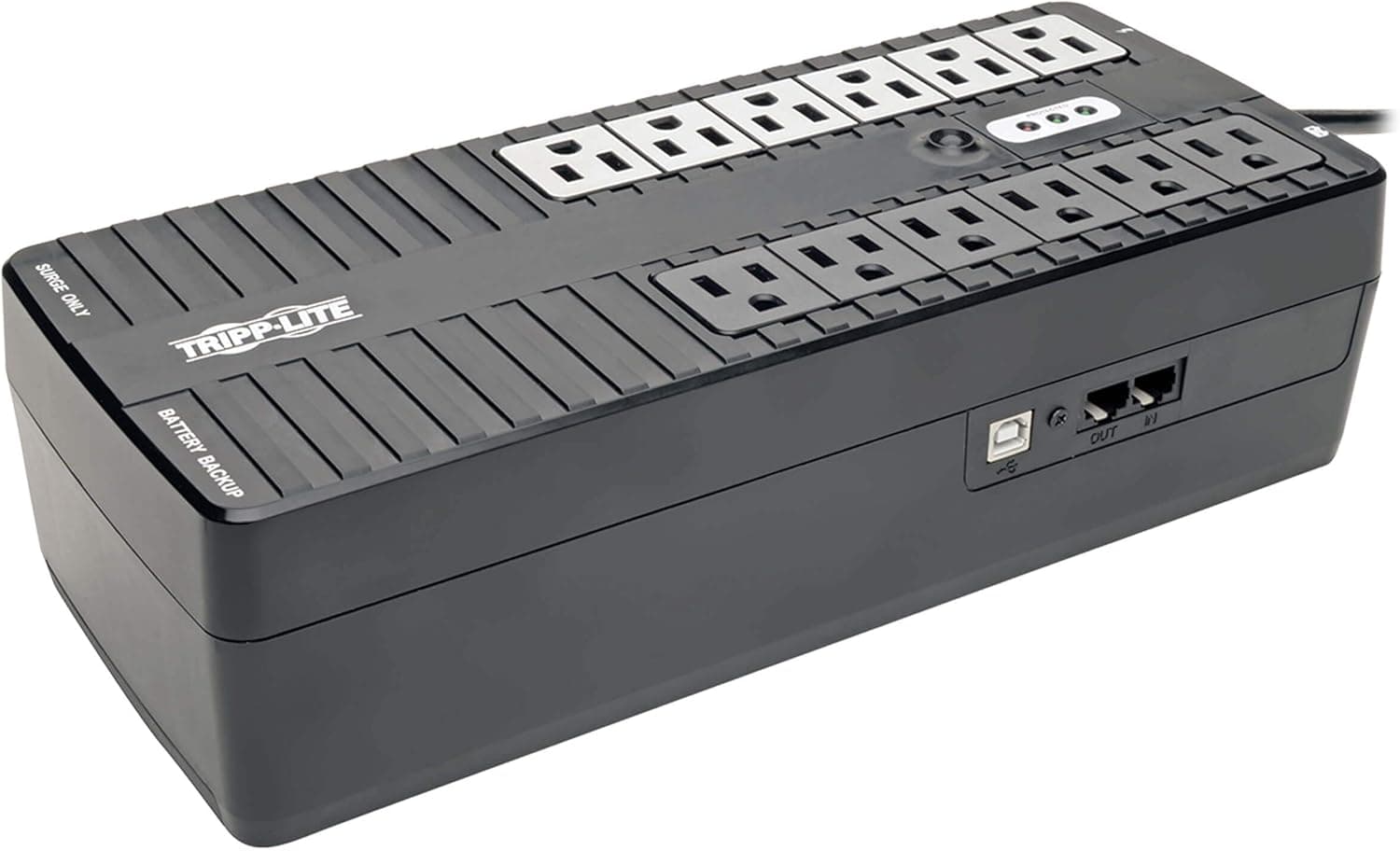 Tripp Lite 900VA UPS Desktop Battery Back Up, 12 Outlet, 480W 120V Standby, Ultra-Compact, USB (INTERNET900U)