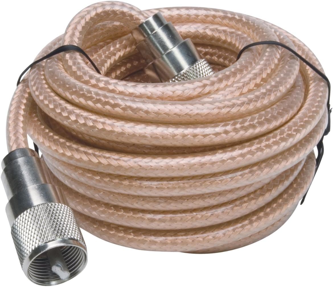 RoadPro RP-8X12CL Clear 12' CB Antenna with Mini-8 Coax Cable