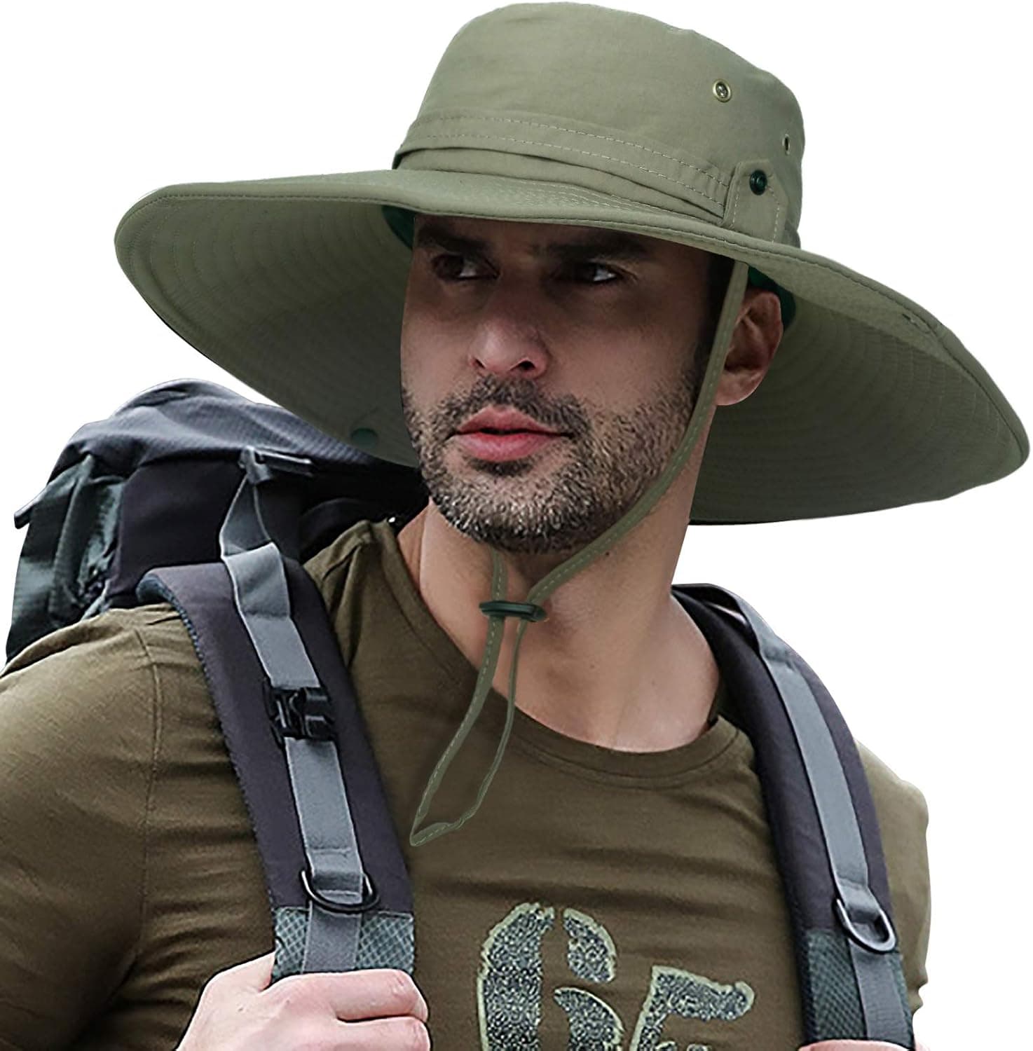 Super Wide Brim Sun Fishing Hat Safari UPF50+ Bucket Boonie Cap for Gardening Hiking Camping