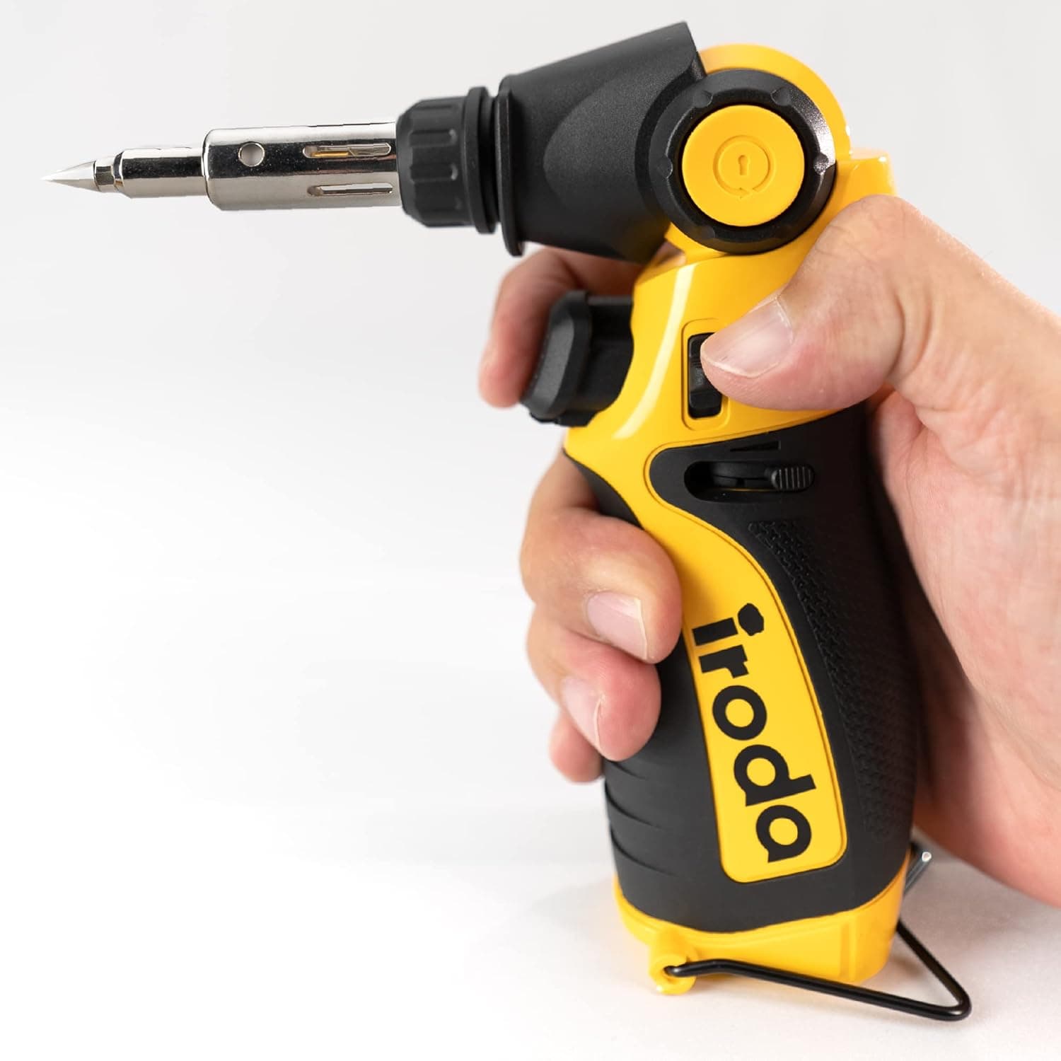 IRODA SOLDERPRO Butane Soldering Iron kit | Multi Angle Head | 10 Tips Set | Runs 100 Mins | Self-Igniting Max 130W (Pro-15) Taiwan Made